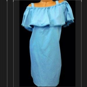 Cold-Shoulder Dress in Baby Blue just for you